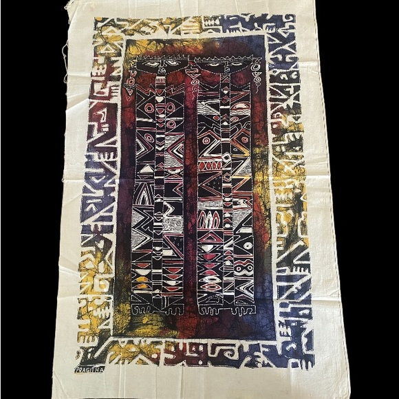 Original Abstract African Art Print on Textile - Picture 2 of 9
